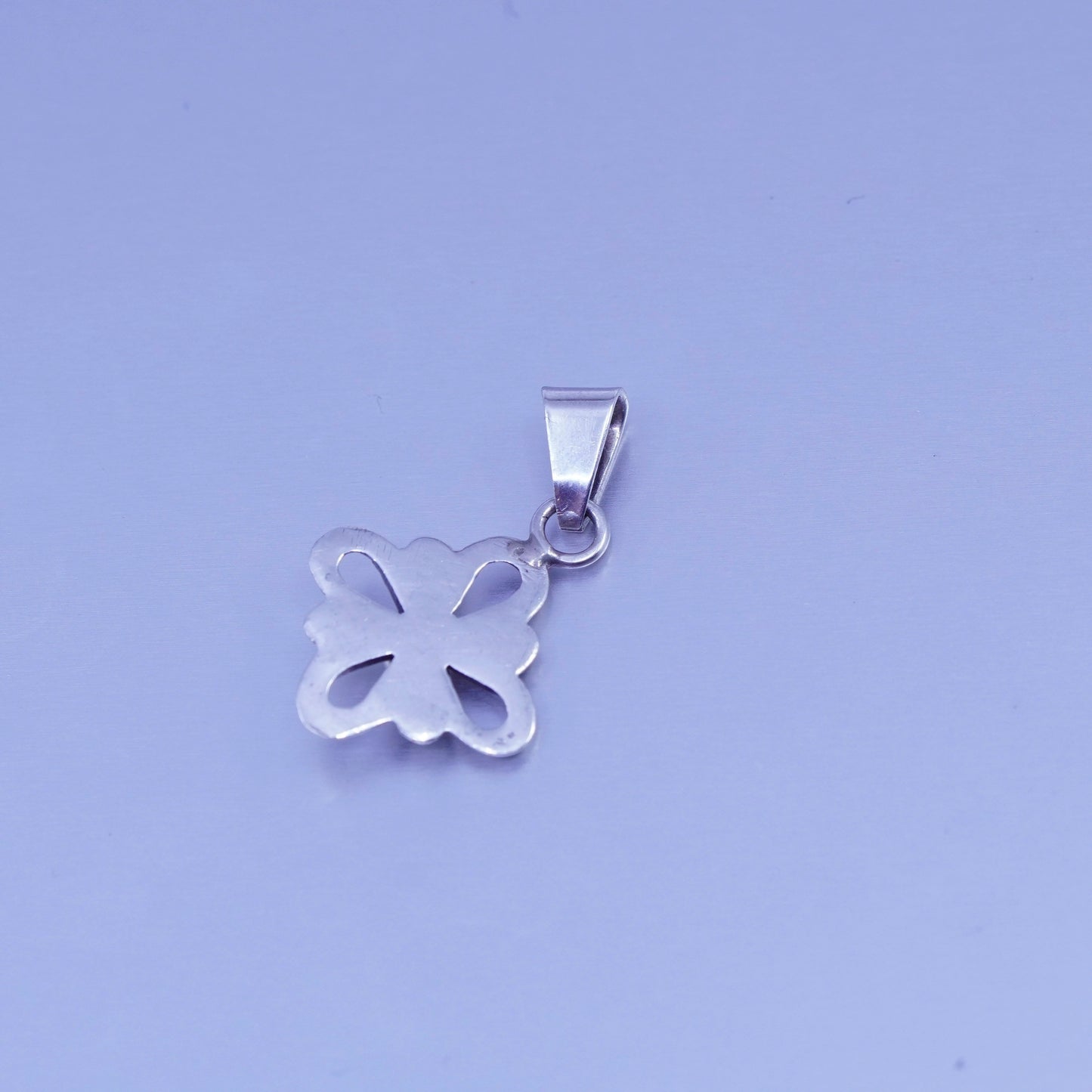 antique Native American sterling 925 silver floral pendant with turquoise