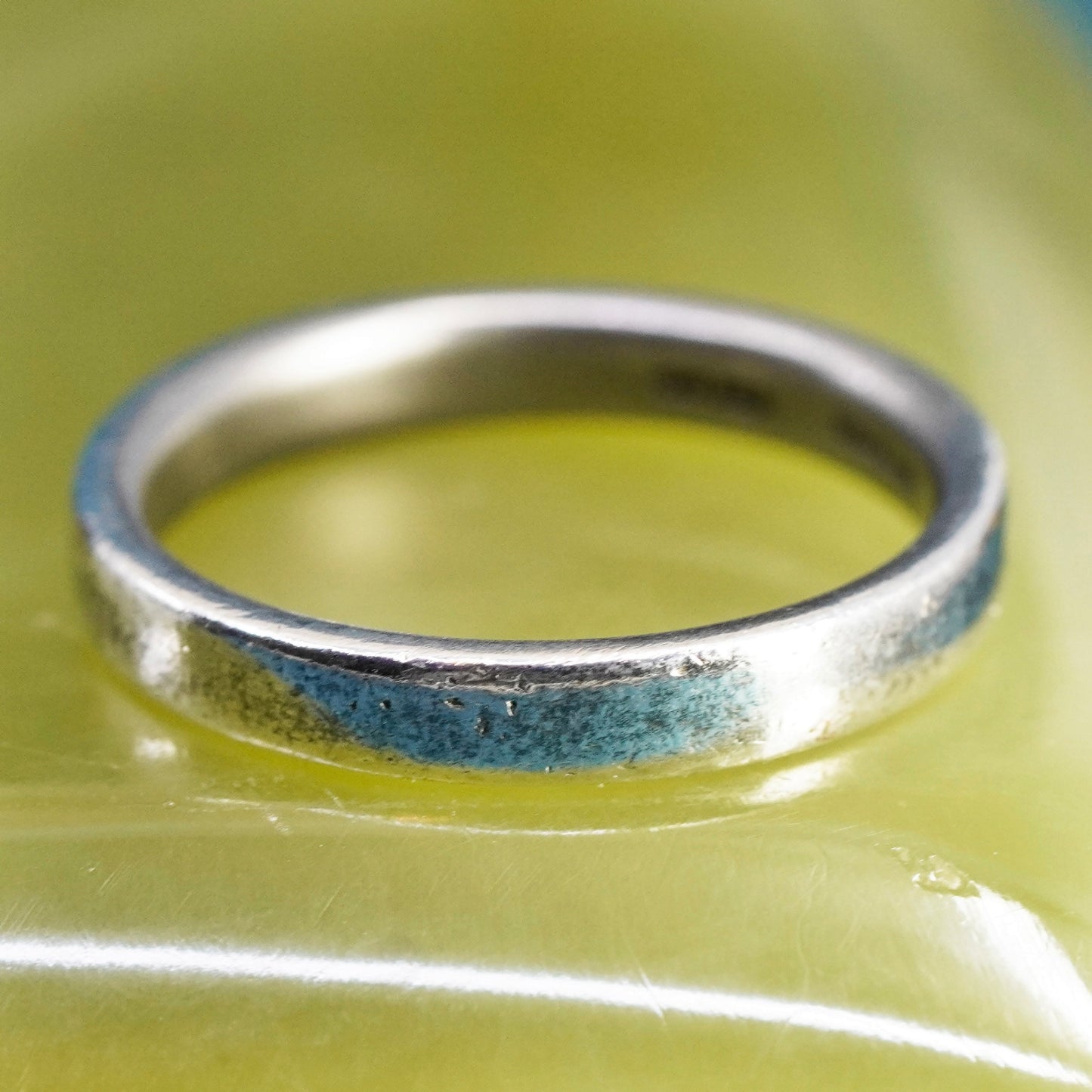 Size 9.25, vintage Sterling silver handmade ring, 925 wedding band
