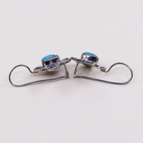 Amazing handmade Sterling Silver earrings, 925 Turquoise Dangles