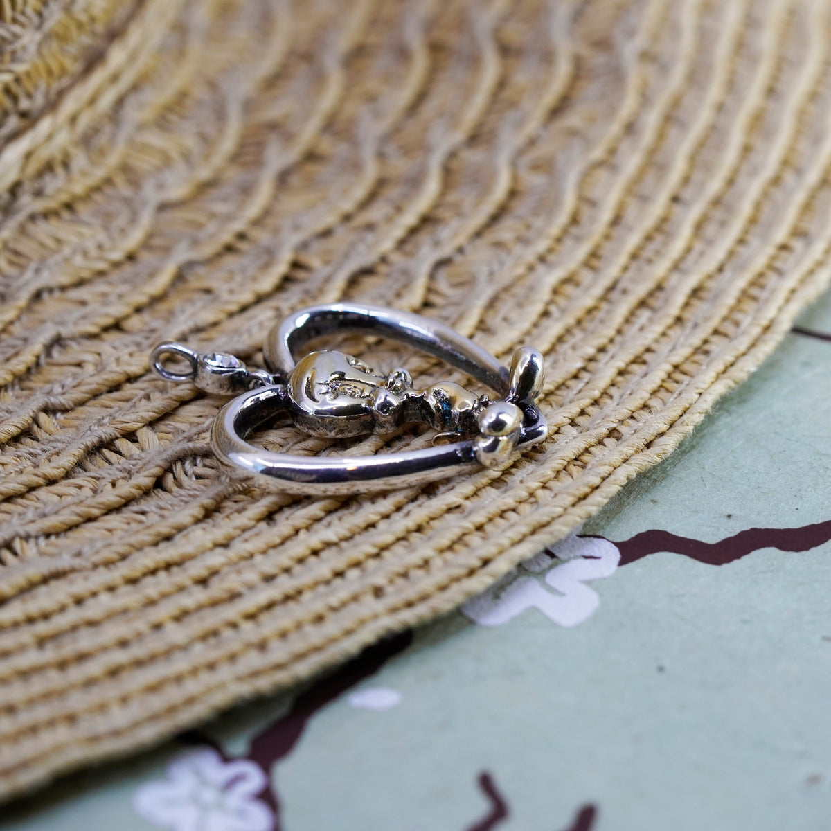 Vermeil Lenox Gold Sterling silver handmade Disney tweety bird heart pendant cz