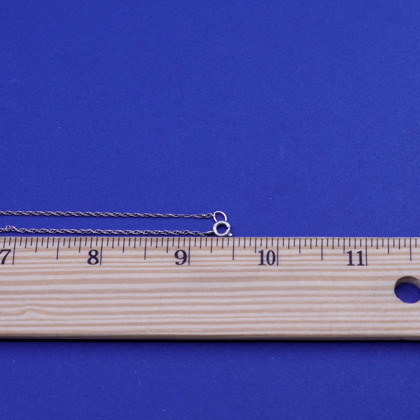 19”, 1mm, vintage Sterling silver necklace, 925 Singapore rope chain