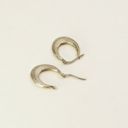0.75”, Gold over sterling silver 925 earrings Hoops W Crystal, Stamped 925