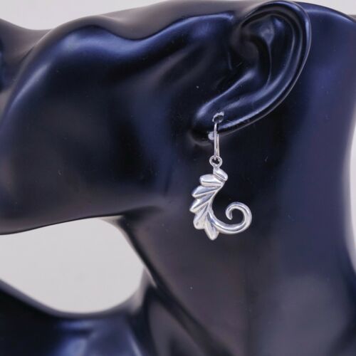 Vtg F Sterling Silver Handmade Earrings, Native American Solid 925 Curvy Wings