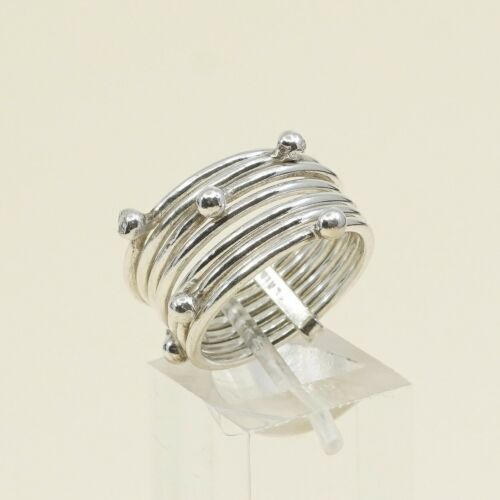 Size 6.5, Vtg stackable Sterling Silver Handmade Ring 925 Bands
