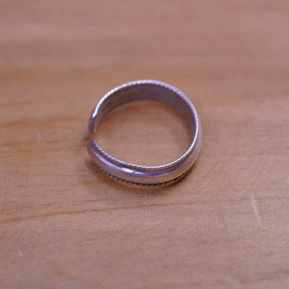 Size 3.25, vintage Sterling silver handmade ring, 925 cable band