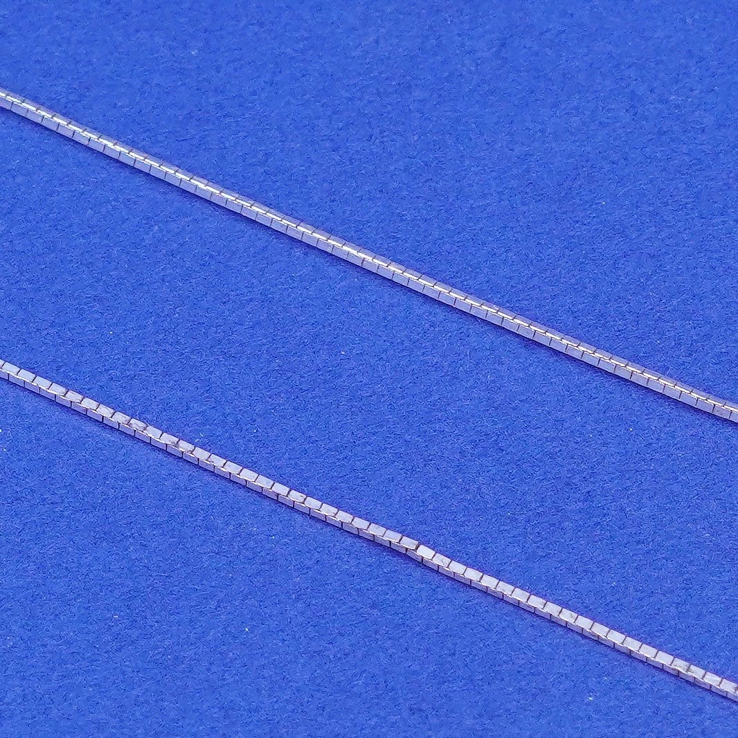 18”, 1mm, vintage Sterling silver square snake chain, italy 925 necklace