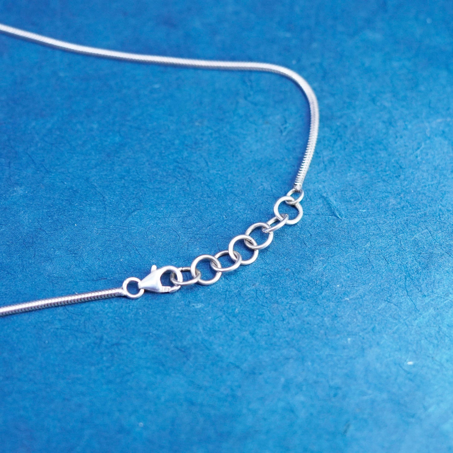 16+1”, 1.6mm, vintage Sterling silver handmade necklace, 925 snake chain