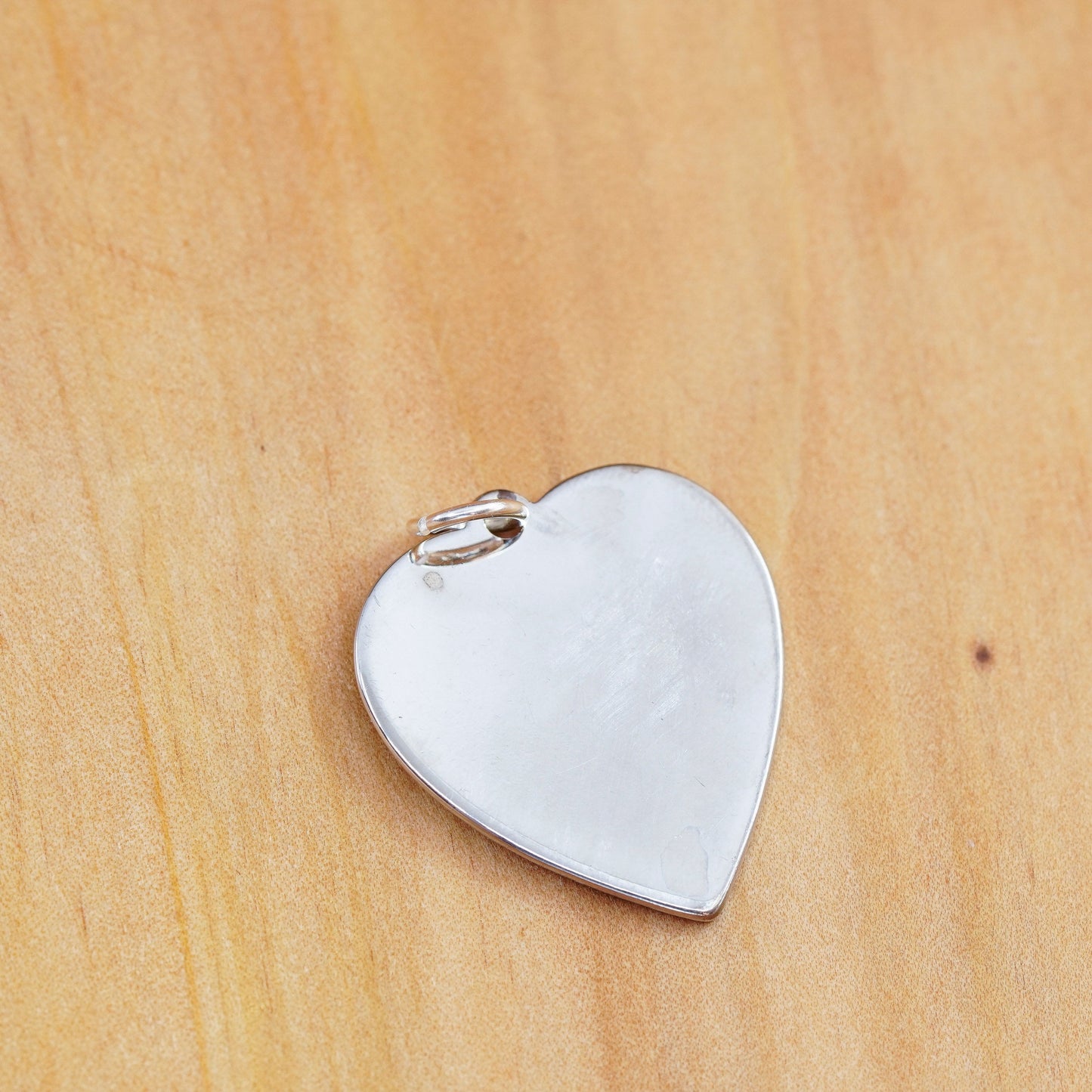 Vintage Sterling silver handmade pendant, 925 heart charm