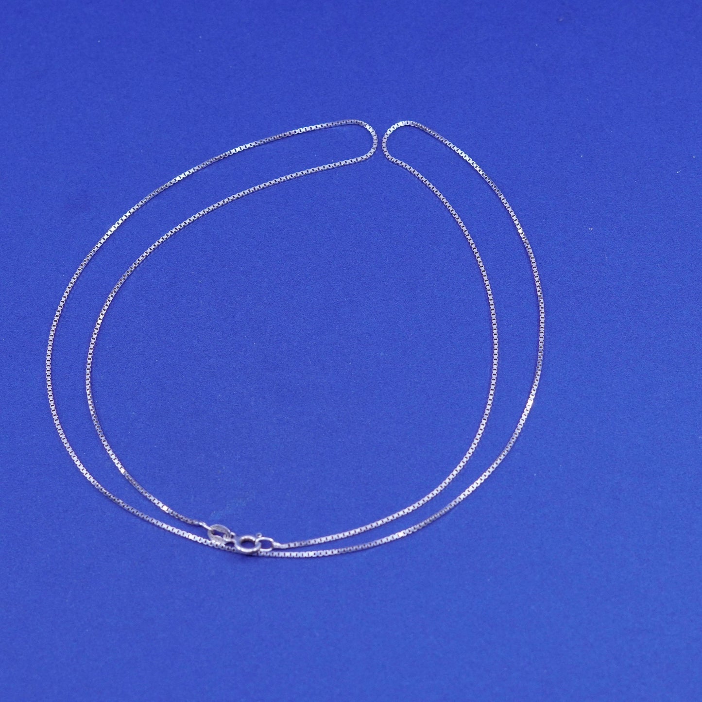 24”, 1mm, vintage Sterling silver handmade necklace, 925 box chain