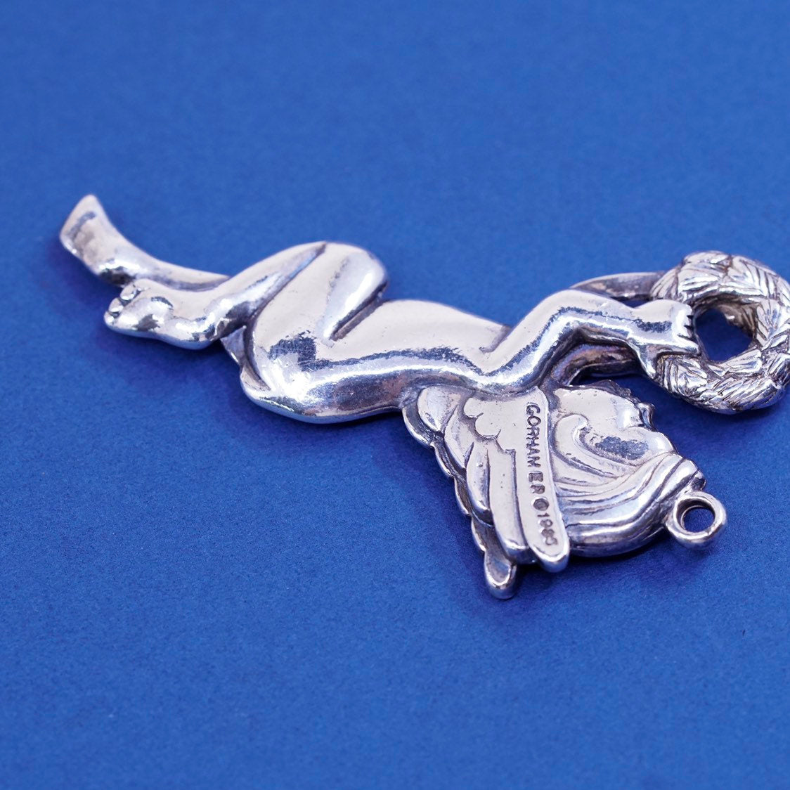 vtg 1985 Gorham Herald handmade Angel Sterling 925 silver Ornament pendant