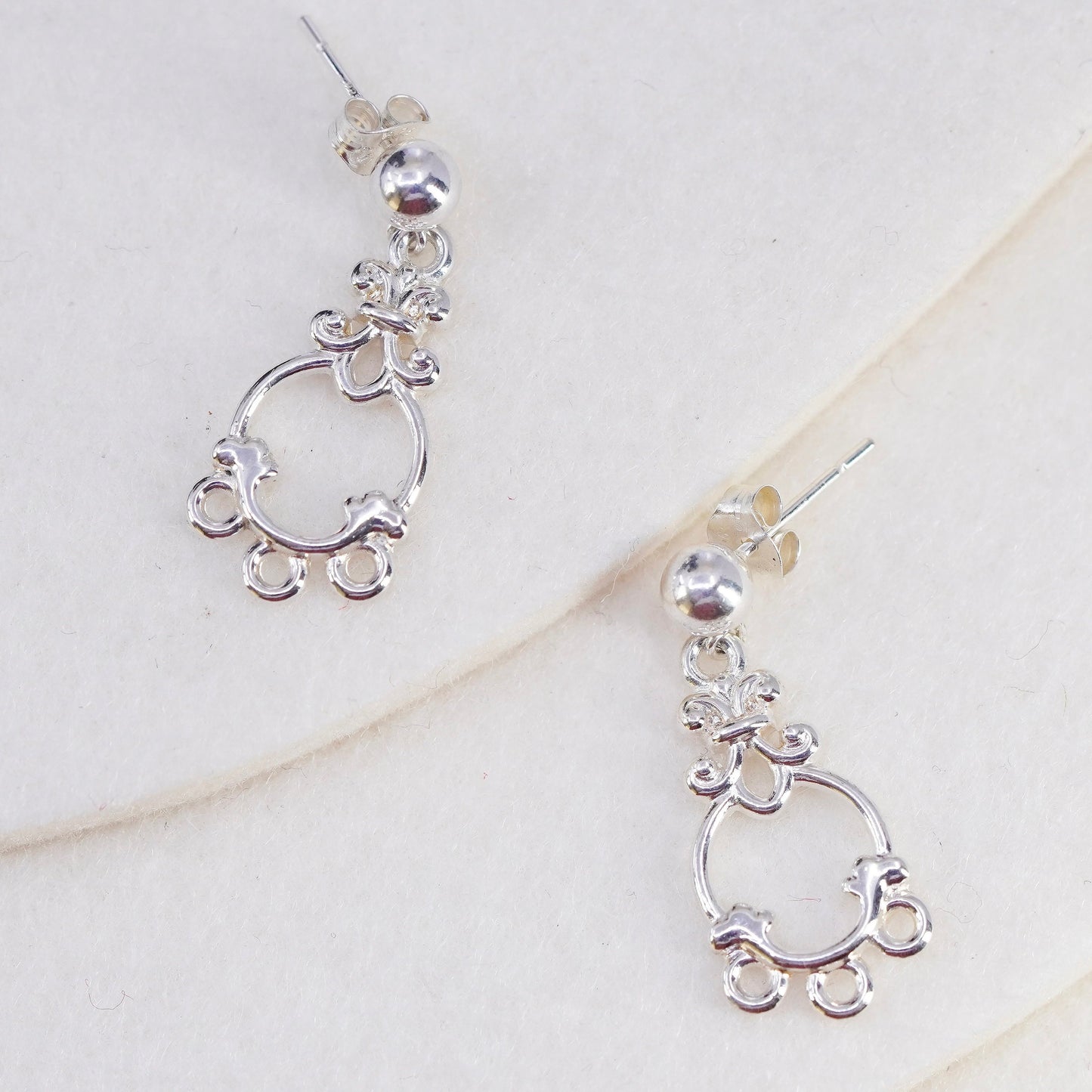Vintage sterling 925 silver handmade filigree earrings