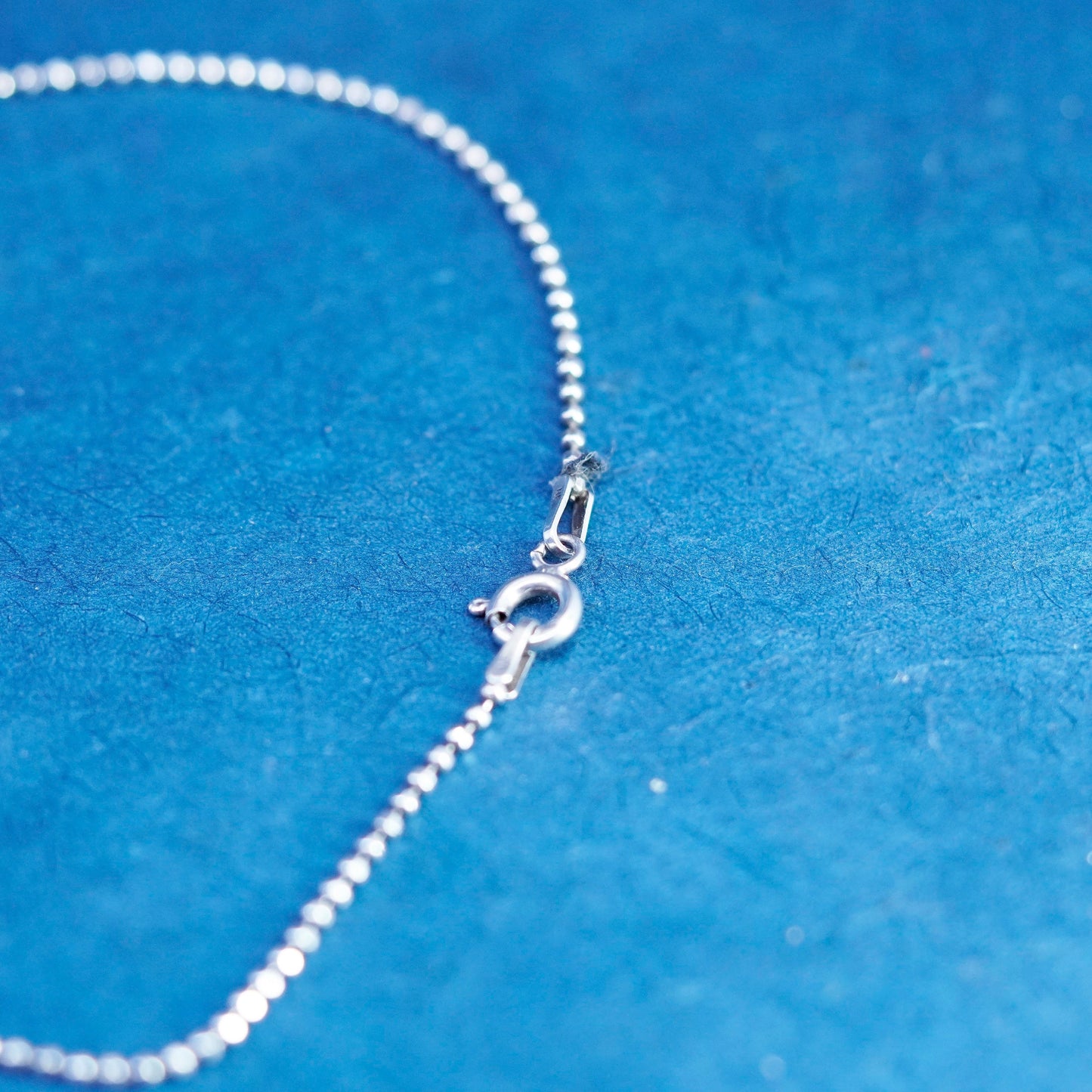 18”, 1mm, vintage Sterling silver handmade necklace, 925 beads chain