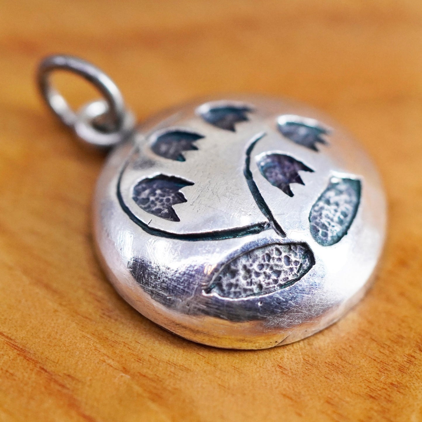 Vintage Sterling 925 silver handmade snow drop flower pendant