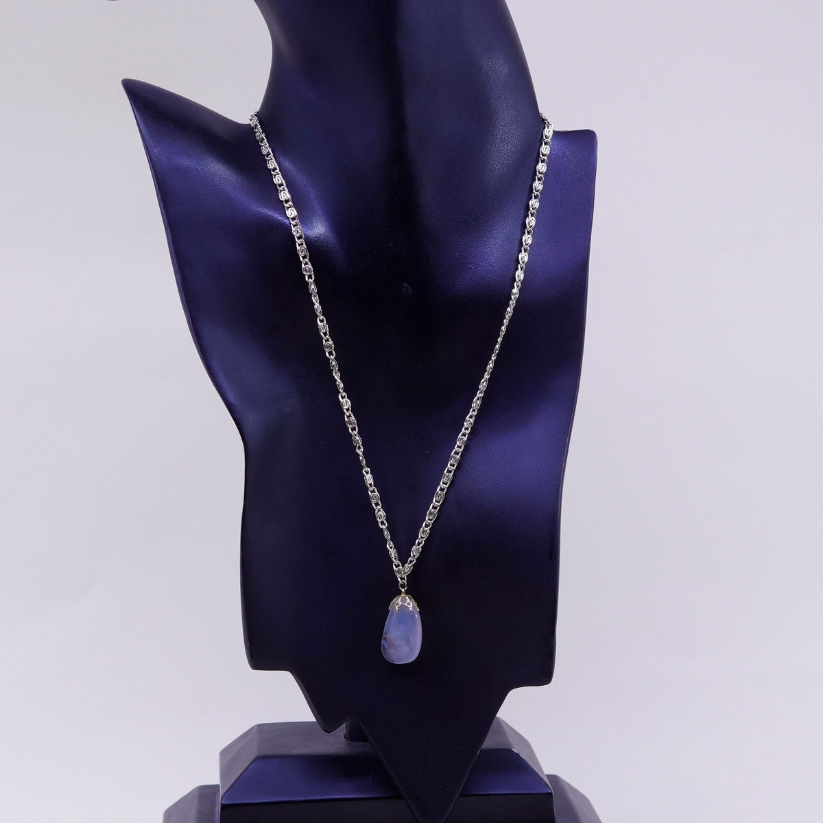 18”, vermeil gold over sterling silver necklace, 925 chain moonstone pendant