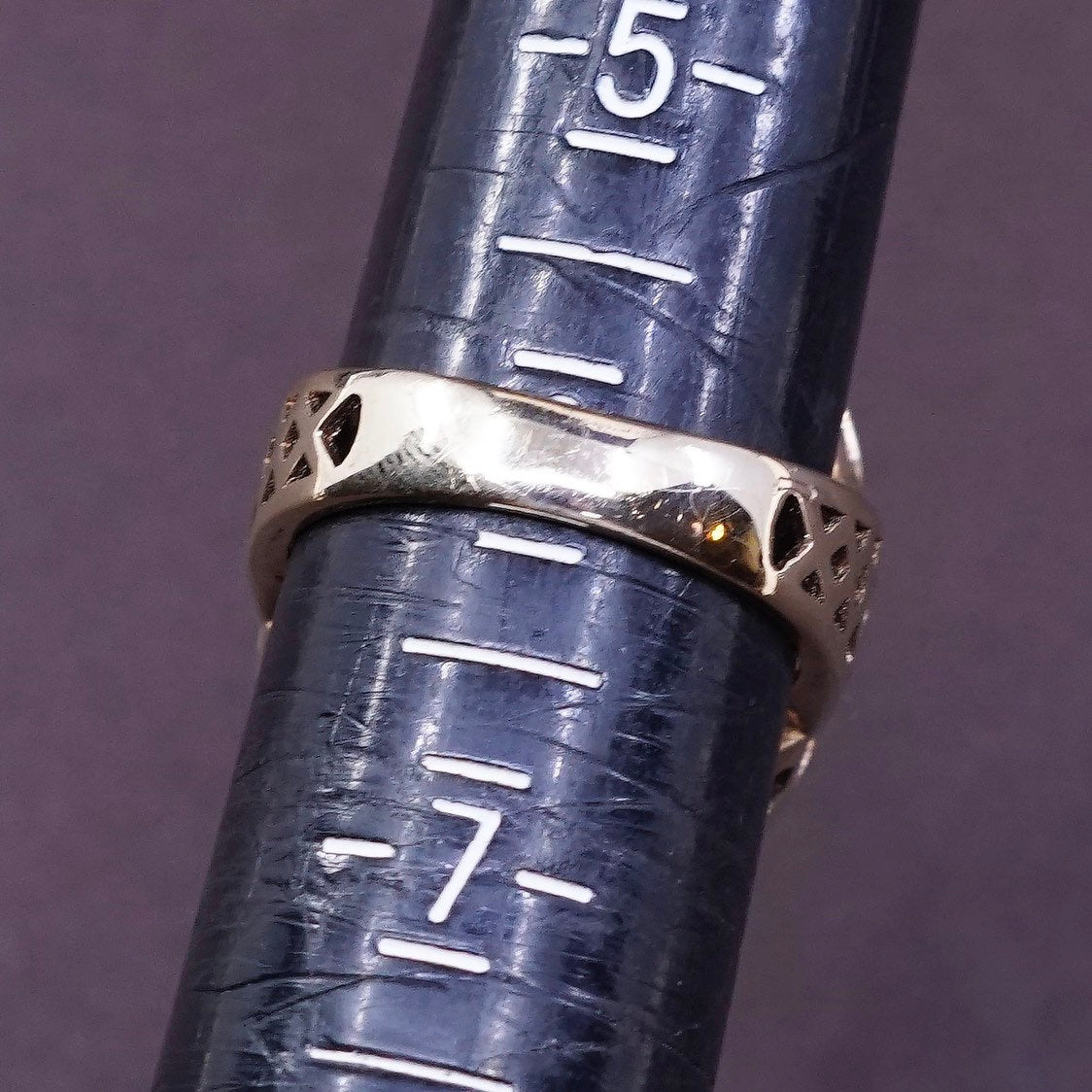 sz 6, vermeil gold over Sterling silver handmade ring, modern 925 w/ obsidian