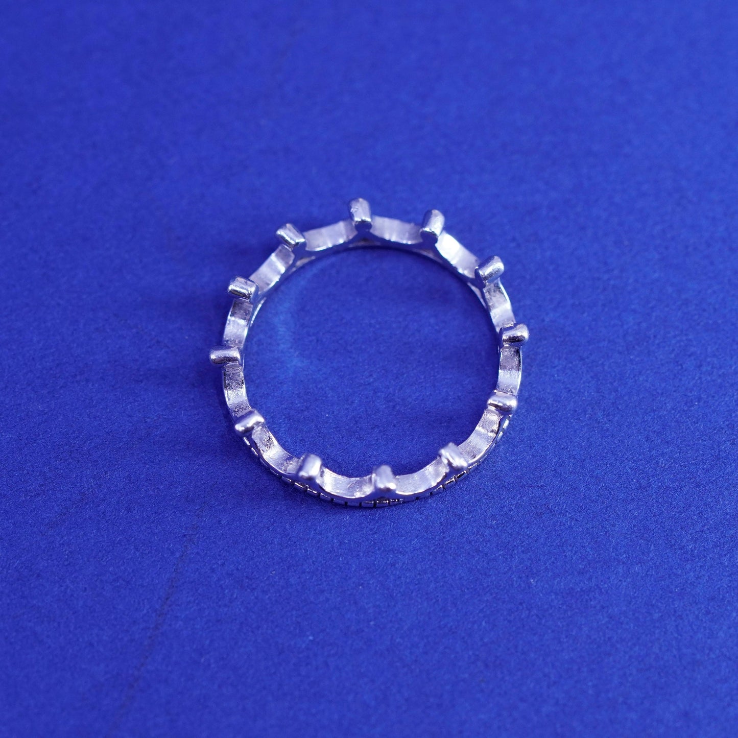 Size 5.75, vintage Sterling silver handmade ring, 925 crown band