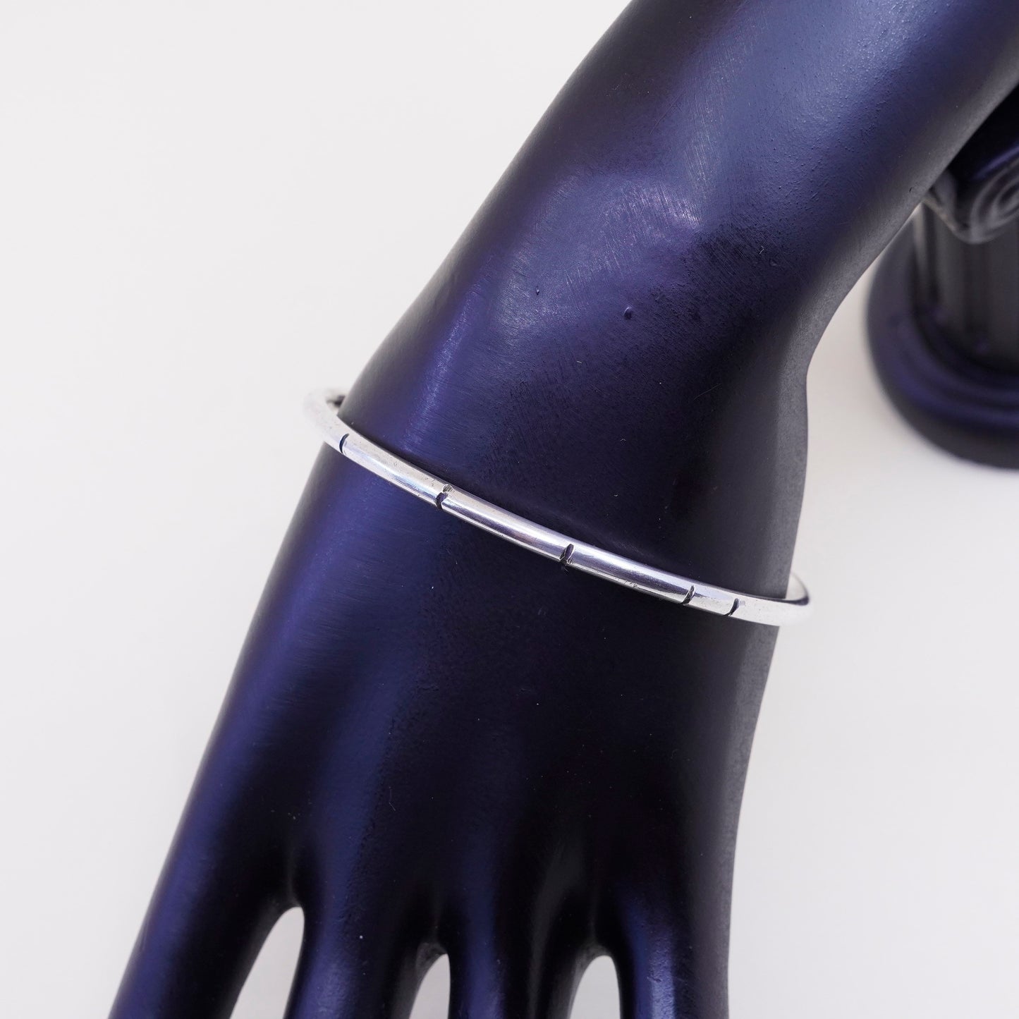 7.5”, vintage sterling 925 silver handmade bracelet, bangle, silver tested