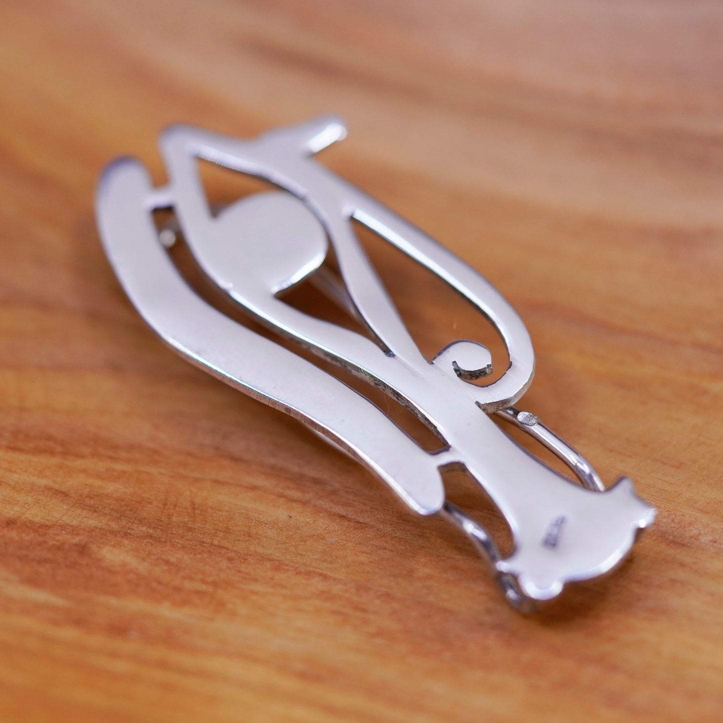 Vintage sterling silver tie clip, handmade 925 Eye of Horus