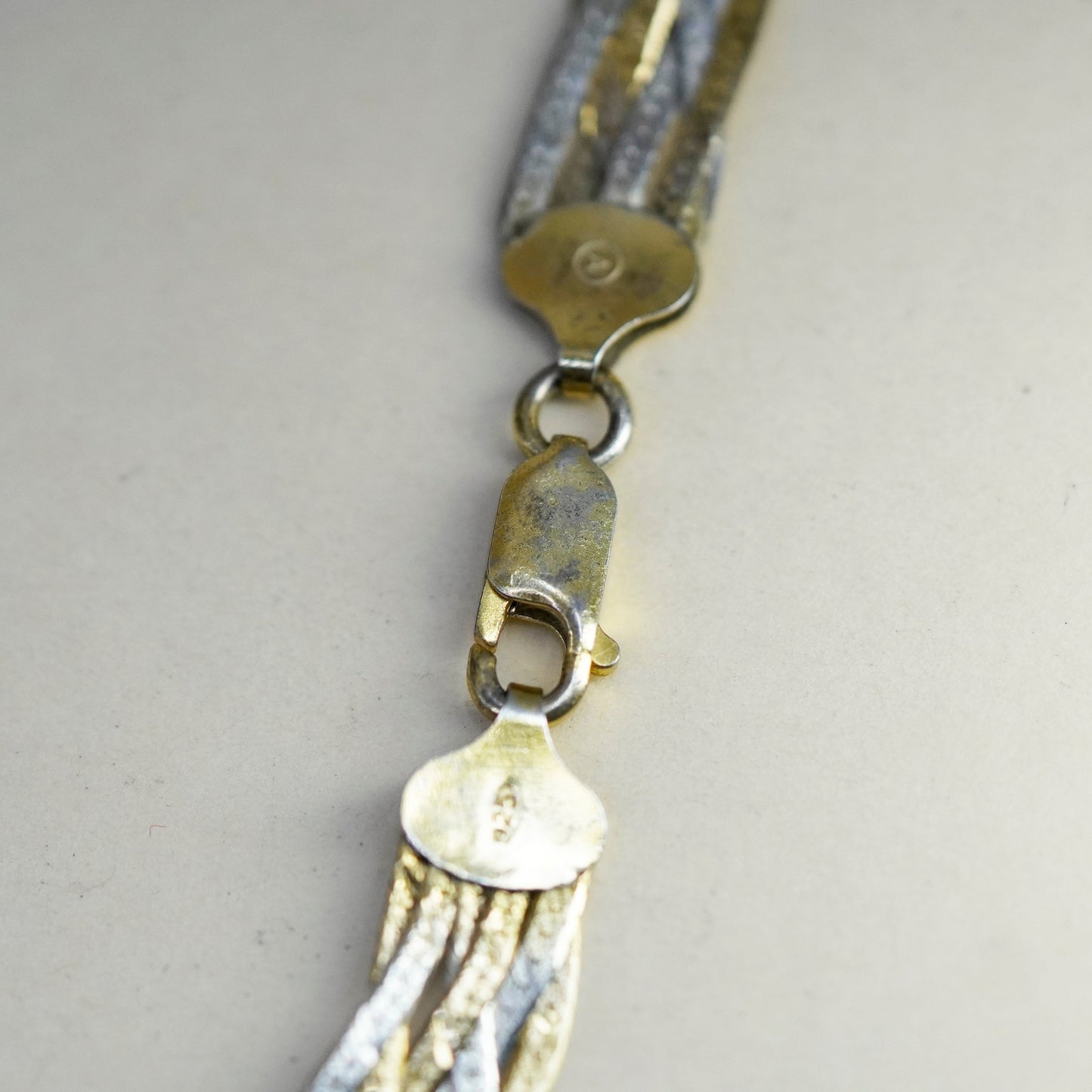 18”, gold filled sterling silver necklace, 925 woven braided herringbone chain