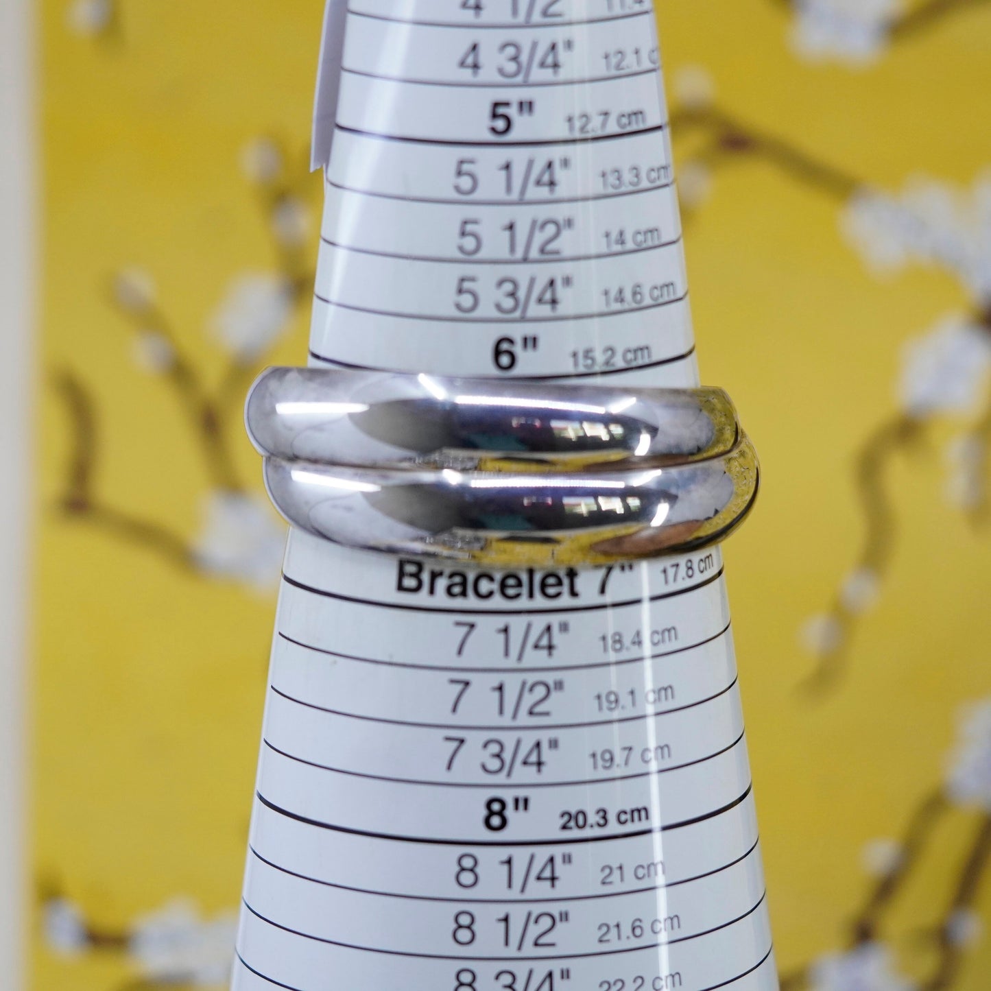 6.25”, Vintage Italy Sterling silver handmade bracelet, modern ribbed 925 cuff
