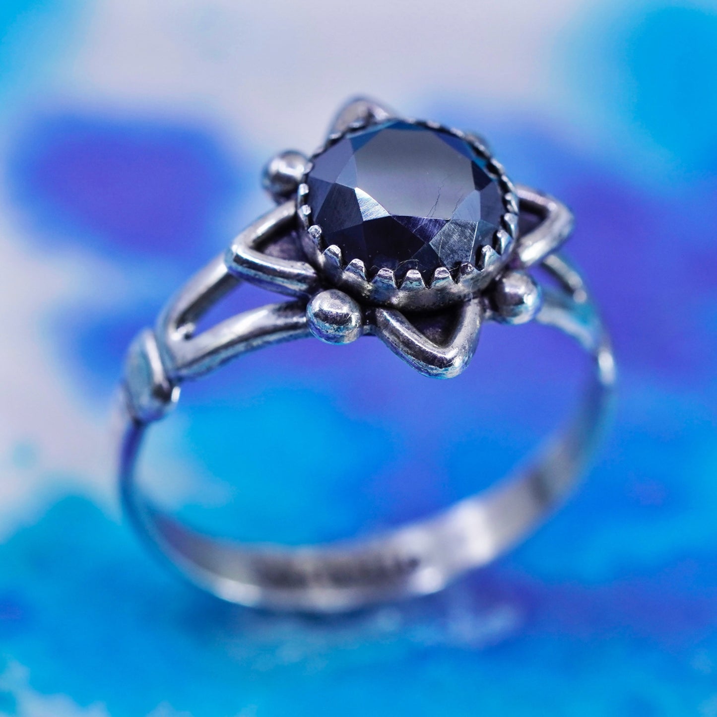 Size 6.5, Wheeler Jewelry Co Sterling 925 silver ring hematite, Native American