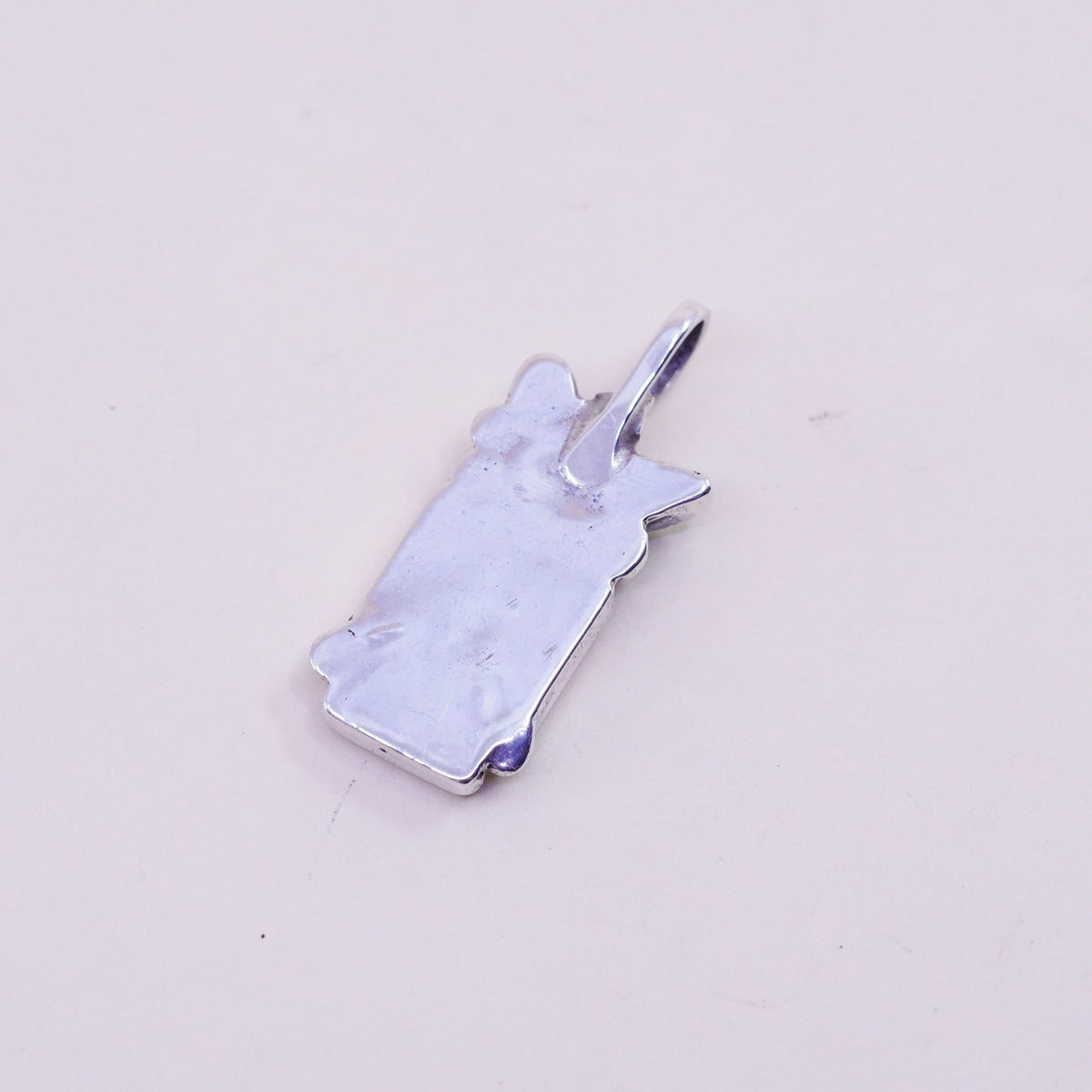 Sterling silver pendant, Navajo 925 runner bird turquoise coral mother of pearl