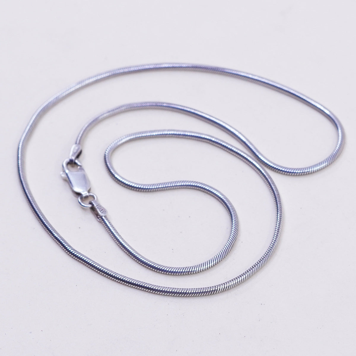 17”, 2mm, Vintage sterling silver snake chain, fine Italy 925 chain