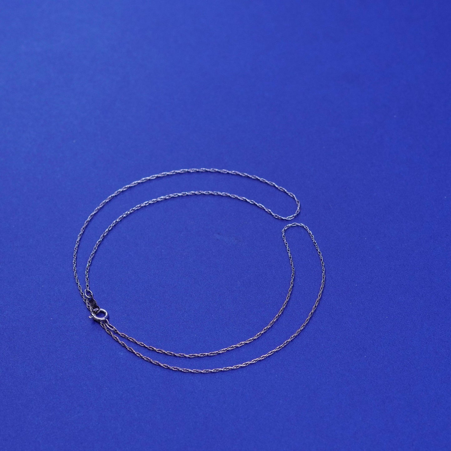 18”, 1mm, vintage Sterling silver necklace, 925 Singapore rope chain