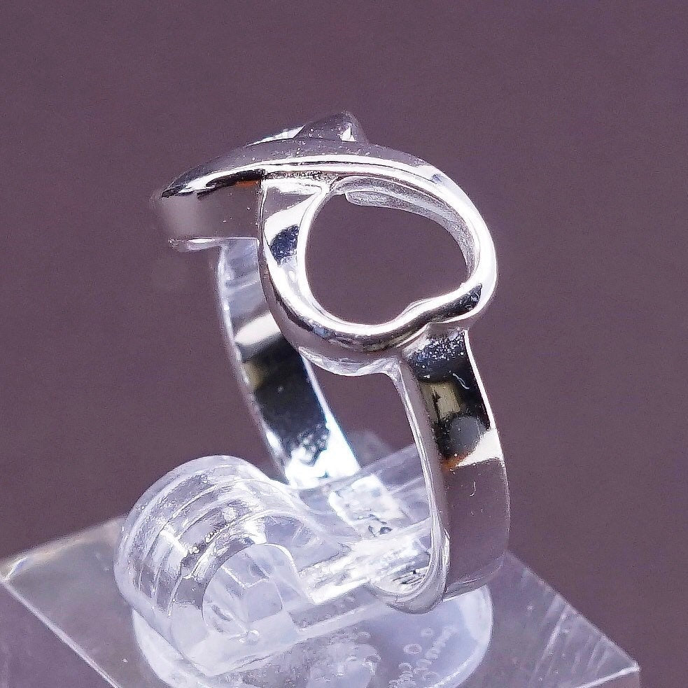 sz 8, Sterling silver handmade ring, 925 infinity band “sisters forever