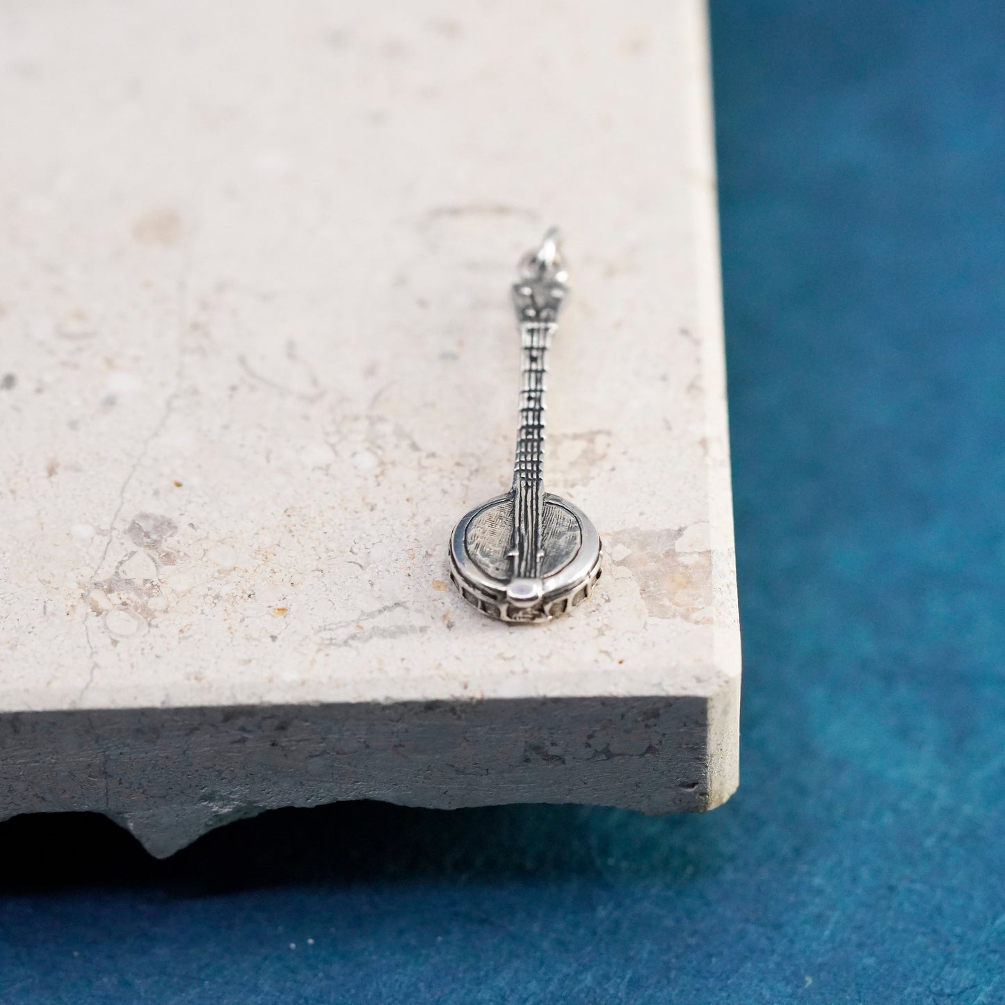 Vintage Sterling silver handmade pedant, 925 guitar charm