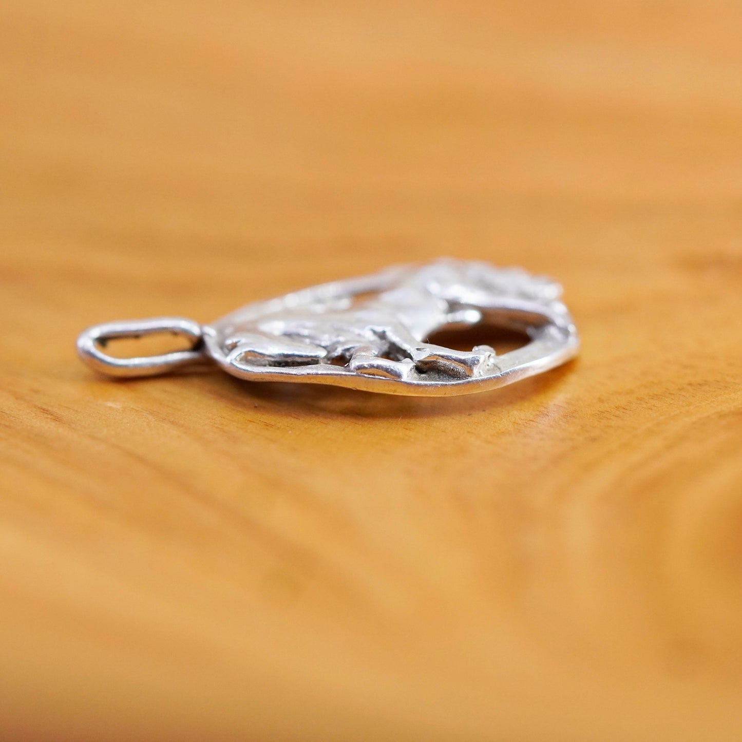 Vintage Sterling 925 silver handmade horse pendant