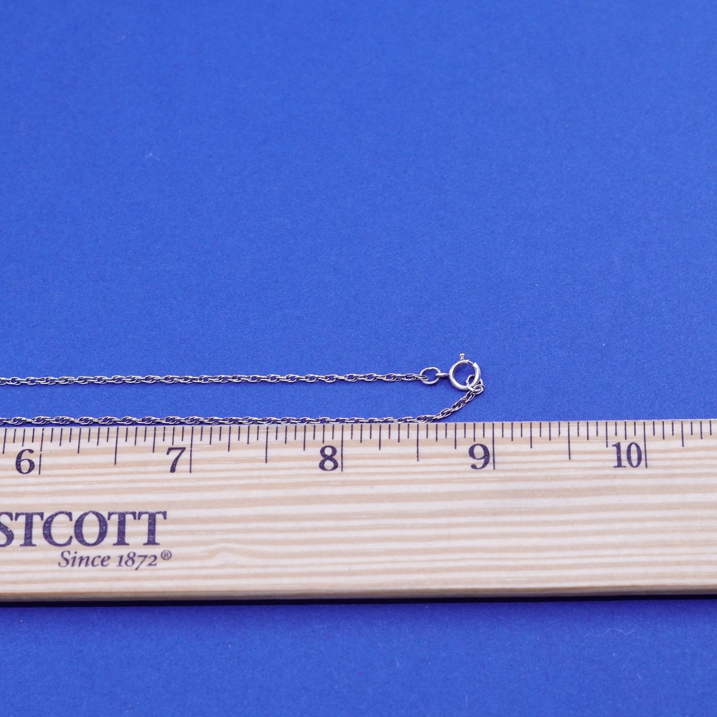 18”, 1mm, vintage Sterling silver necklace, 925 Singapore rope chain