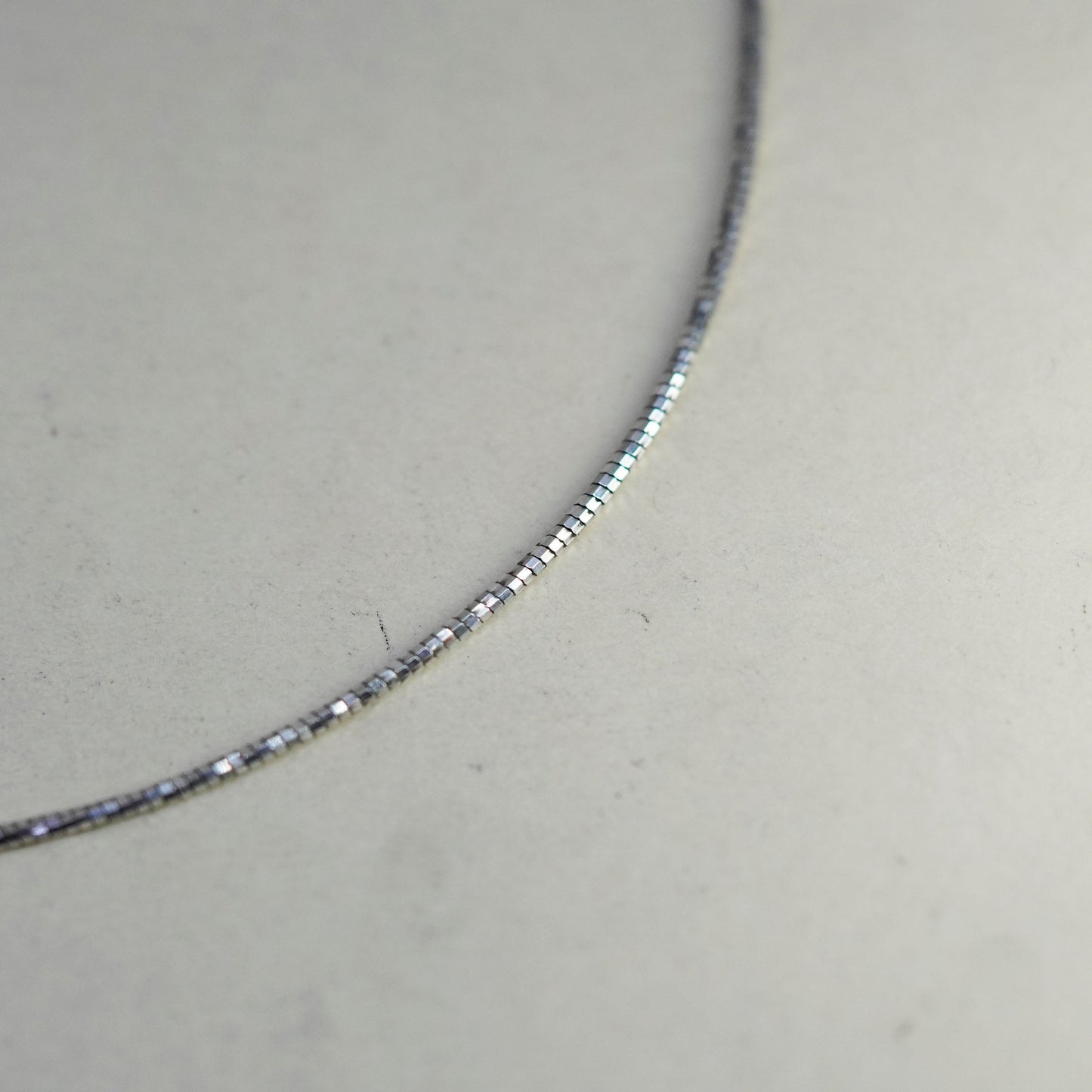 16”, Vintage sterling silver twisted square snake chain, Italy 925 necklace