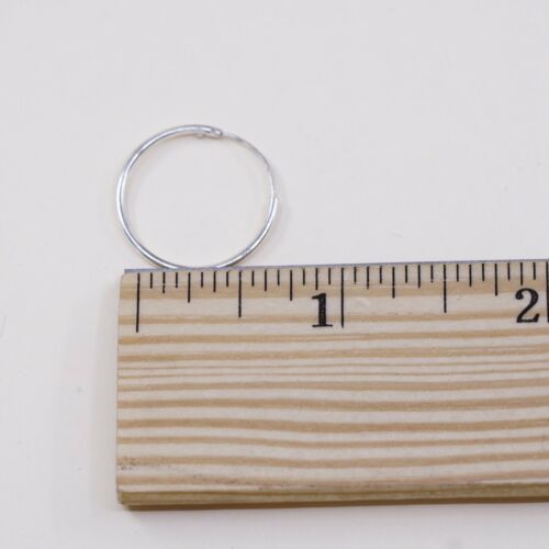 0.75”, 925 Sterling Silver textured Hoop Pierced Earrings, 925 silver huggie