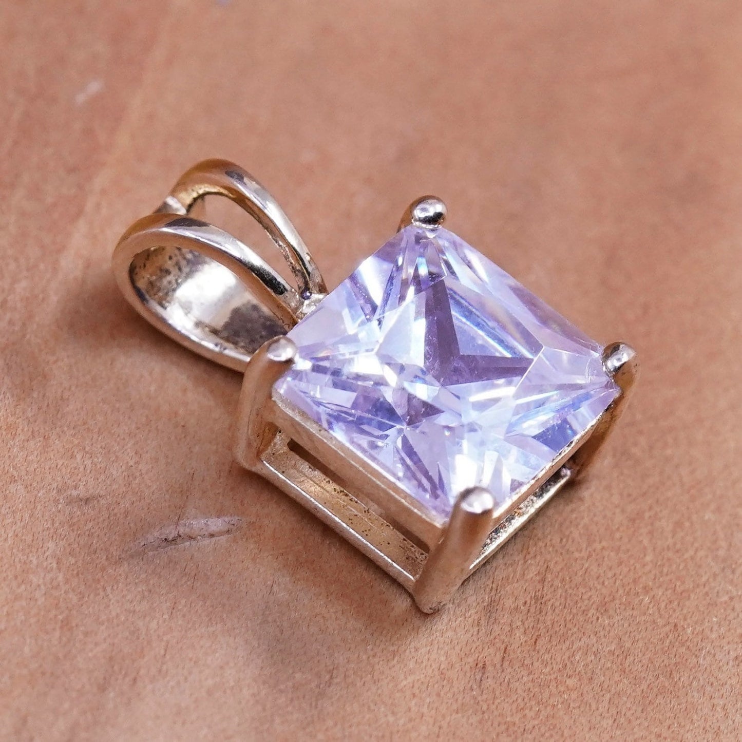 Vintage vermeil gold over Sterling 925 silver pendant with cz