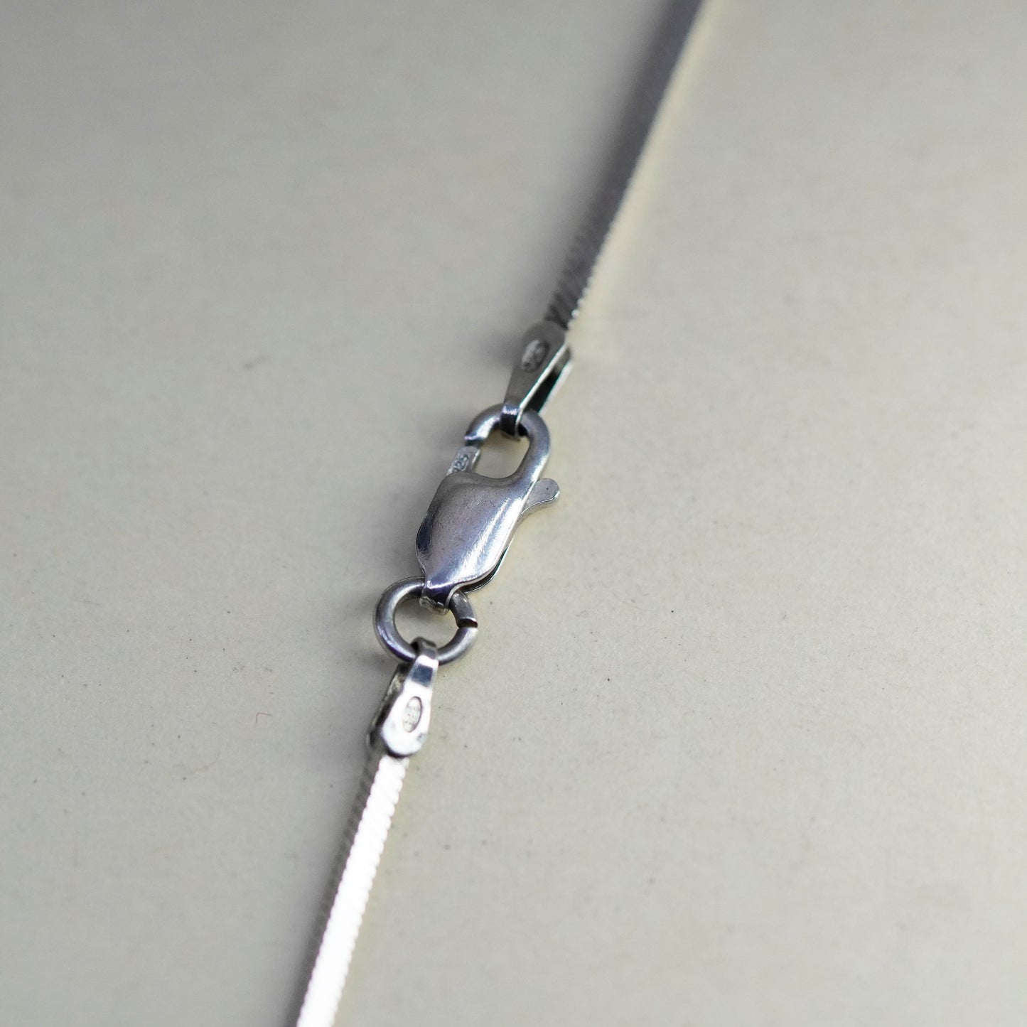 22”, 2mm, Vintage sterling silver square snake chain, Italy 925 necklace