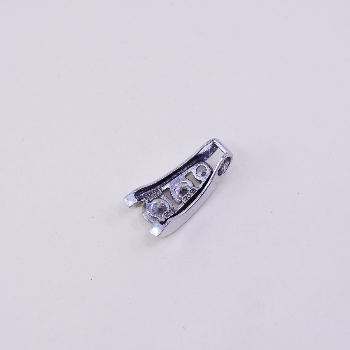 Vintage sterling silver cz pendant, 925 mordant charm