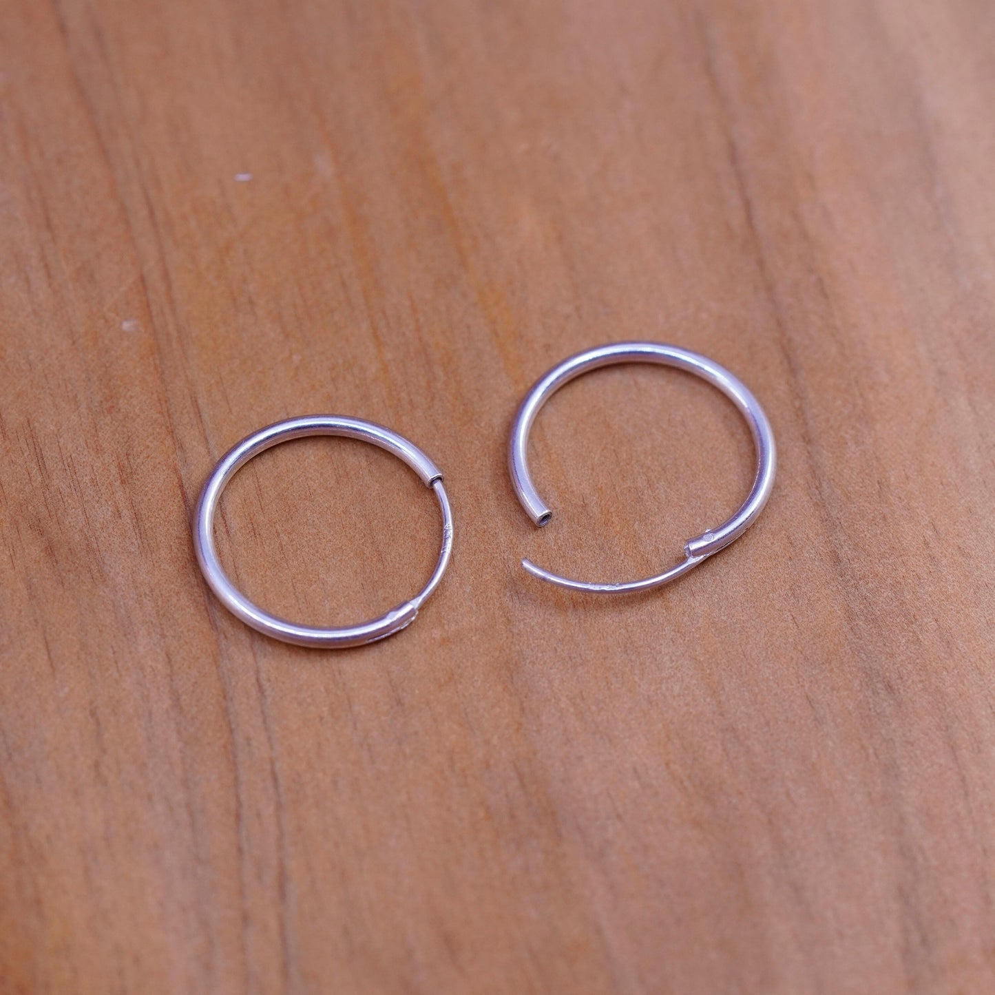 0.5”, vintage Sterling silver hoop earrings, 925 hoops