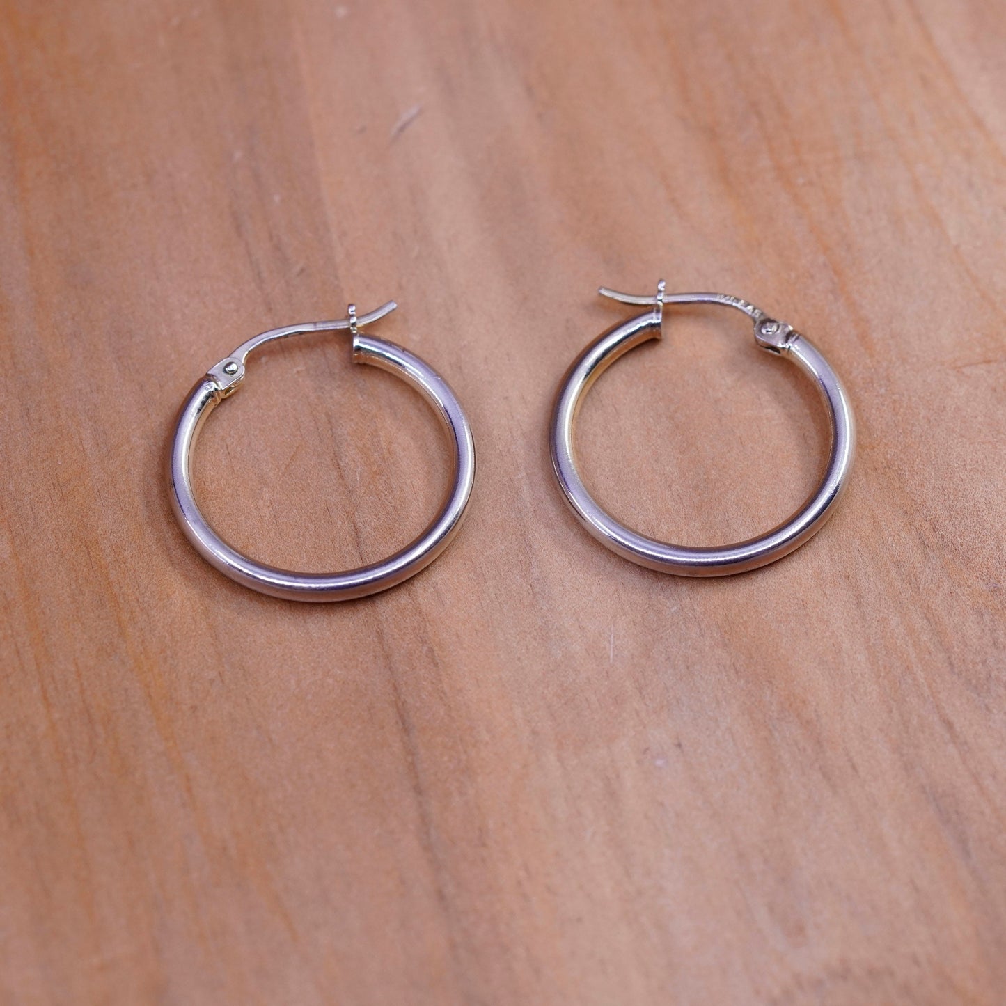 0.75”, Vintage vermeil gold over Sterling silver handmade earrings, 925 hoops