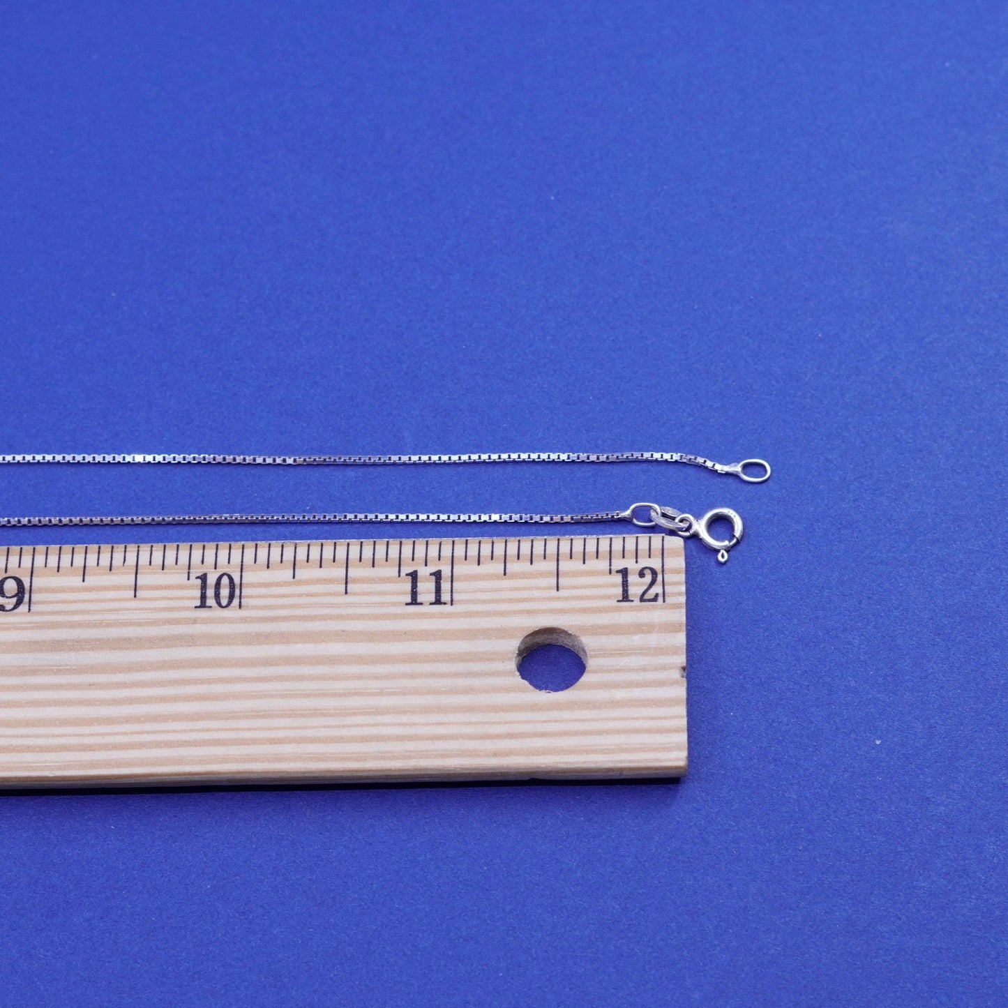 24”, 1mm, vintage Sterling silver handmade necklace, 925 box chain