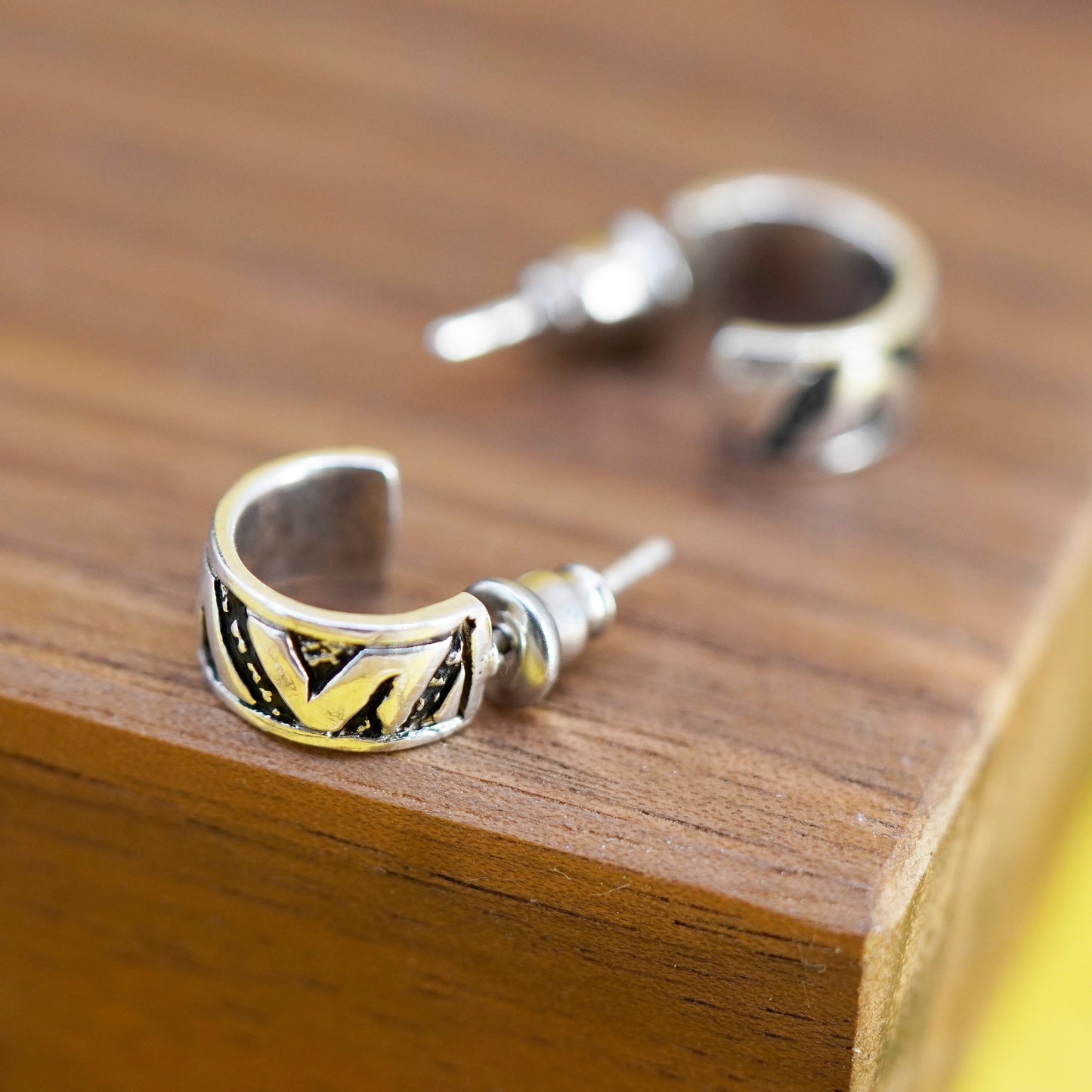 0.5”, Sterling silver handmade hoop earrings, 925 huggie studs