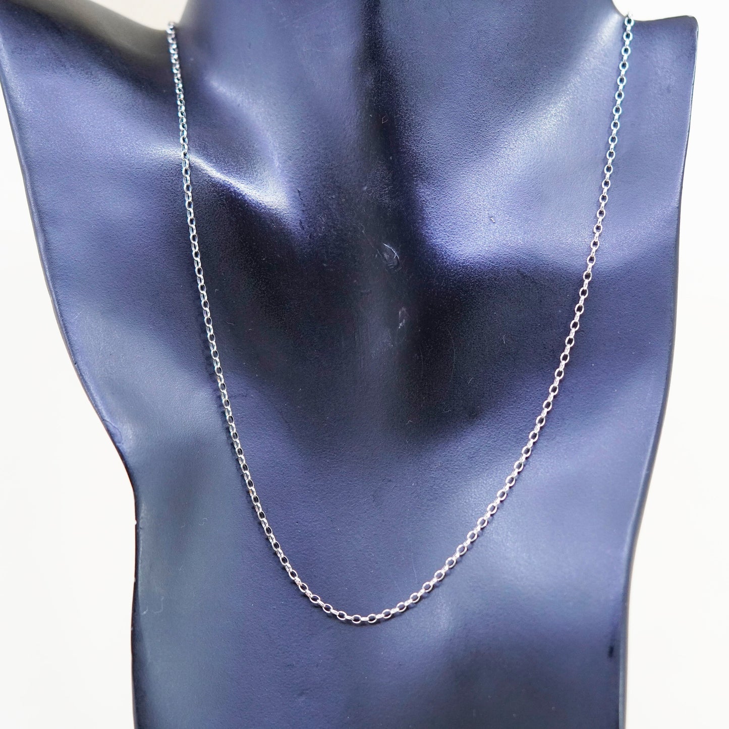 18”, 1.6mm, Vintage sterling silver circle chain, Italy 925 necklace