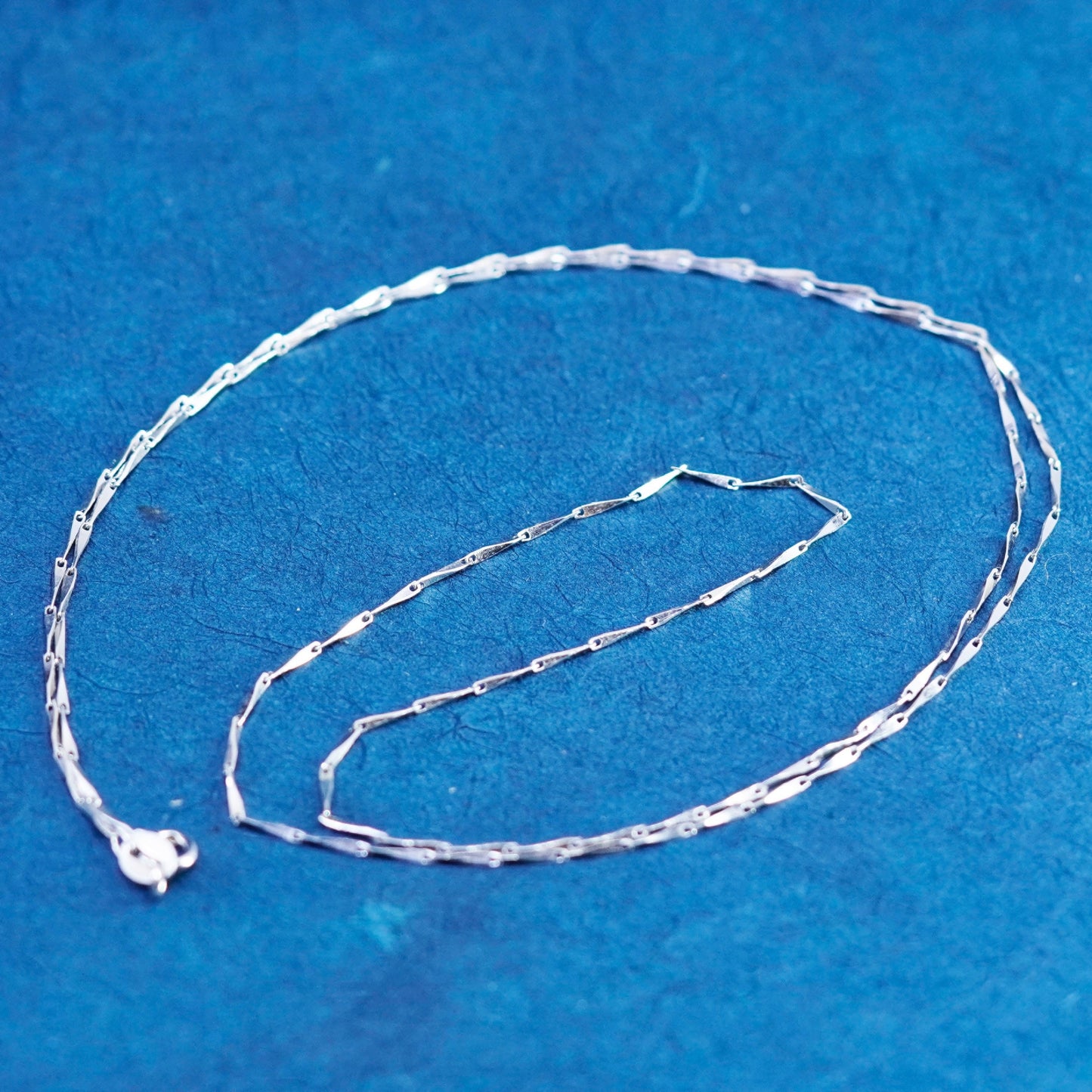 24”, 1mm, vintage Sterling silver handmade necklace, 925 bar chain