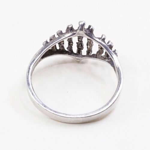 Size 8, Vtg Sterling Silver Handmade Ring, 925 Silver Band W/ Filigree Lines