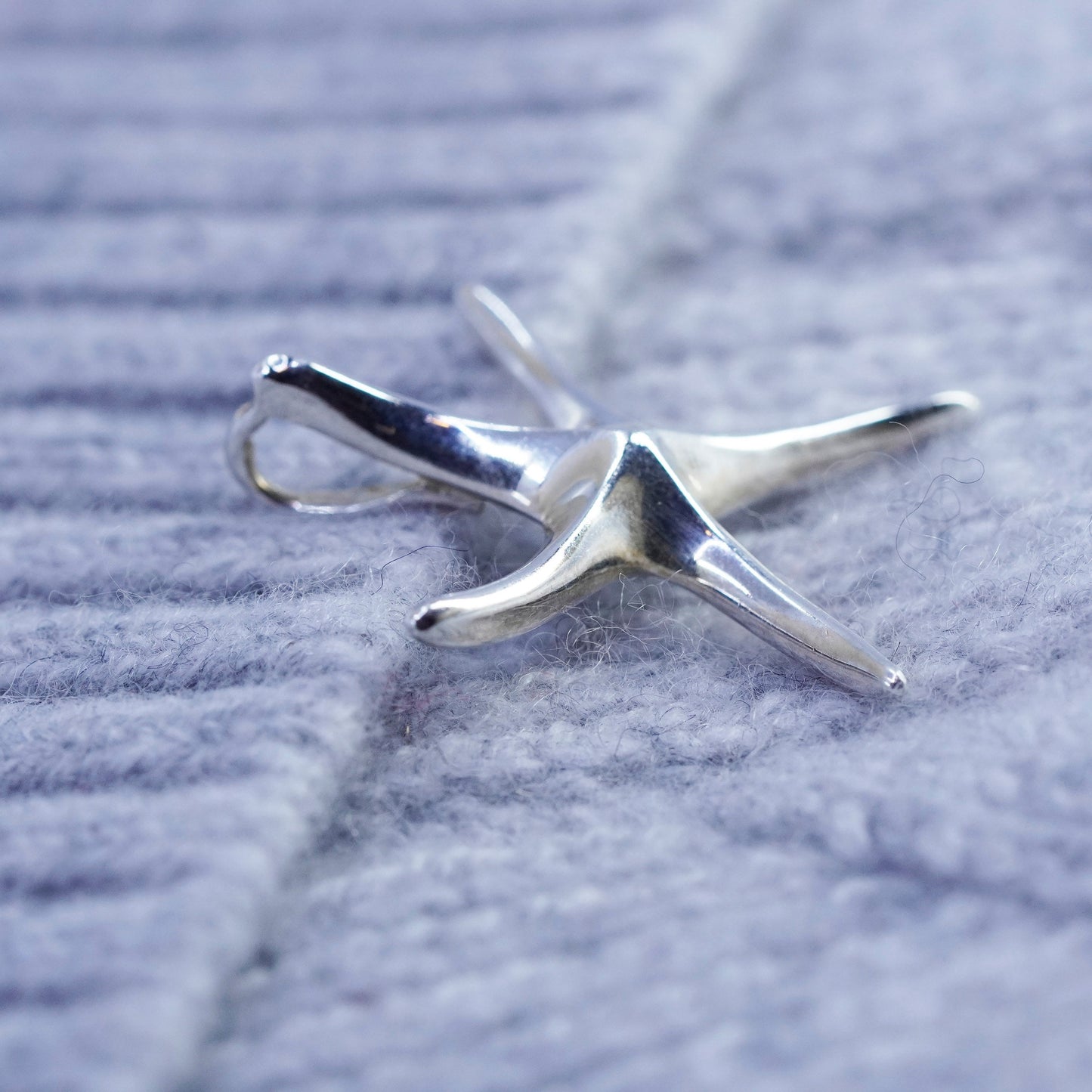Vintage Sterling silver handmade simple 925 starfish star