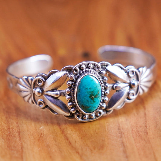 6”, MAISELS Of Albuquerque Navajo Sterling silver bracelet, 925 cuff turquoise