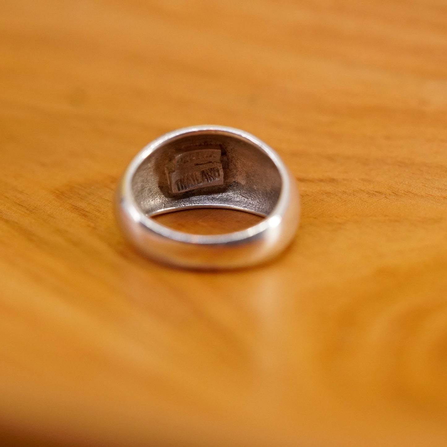 Size 4.25, Sterling silver handmade ring, 925 ribbed band, modernist minimalist