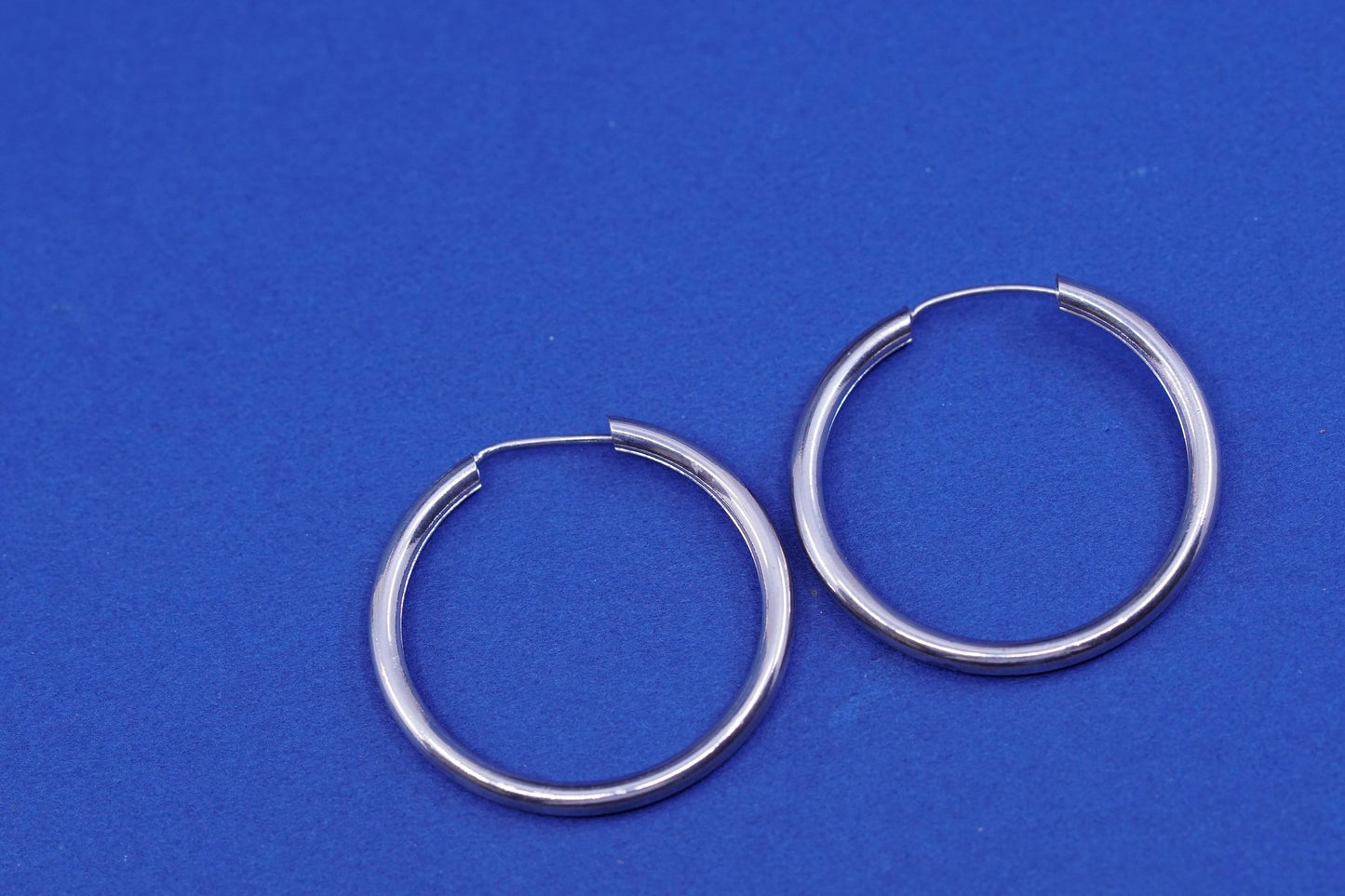 1.25”, Sterling silver handmade earrings, 925 hoops, silver tested