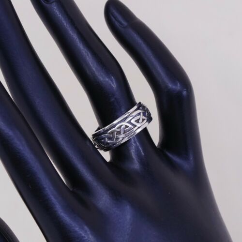 Sz 6, Vtg PSCL Sterling Silver handmade Spinner Ring. 925 band w/ cable Textured