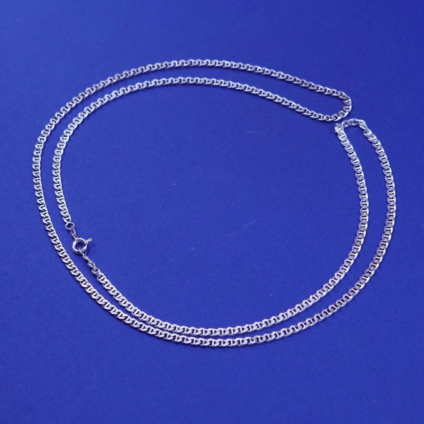 30”, 3mm, vintage Sterling silver handmade necklace, 925 anchor link chain,